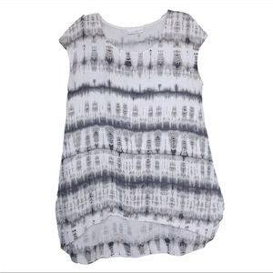 Bryn Walker White Linen Tie Dye Tunic Top